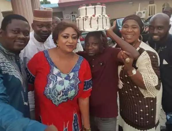 Comic Actor Sanyeri Carries His Cake On His Head At His 42nd Birthday Party In Ilorin [Photos]
